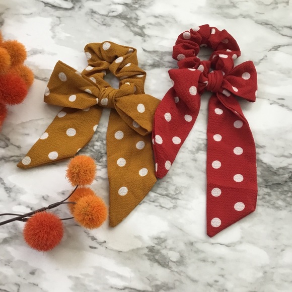Urban Outfitters Accessories - 2 Polka Dot Bow Hair Scrunchies